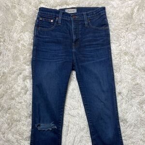 Women’s Madewell Skinny Highrise skinny skinny stretch distressed jeans size 26